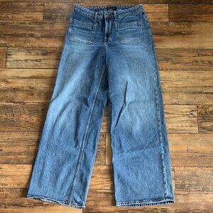 Wide Leg Blue Denim Jeans